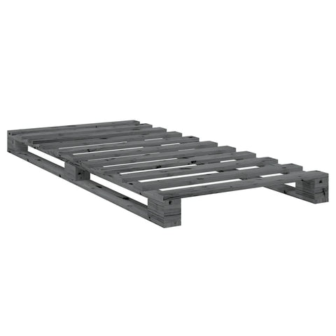 vidaXL Bed Frame without Mattress  Grey 90x200 cm Solid Wood Pine