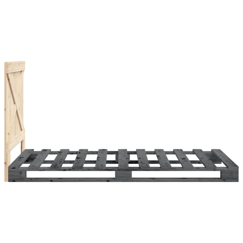 vidaXL Bed Frame without Mattress  Grey 90x200 cm Solid Wood Pine