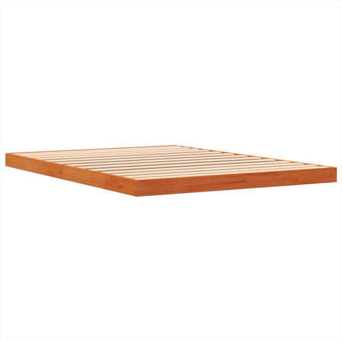 vidaXL Bed Frame without Mattress Wax Brown 135x190 cm Double Solid Wood Pine
