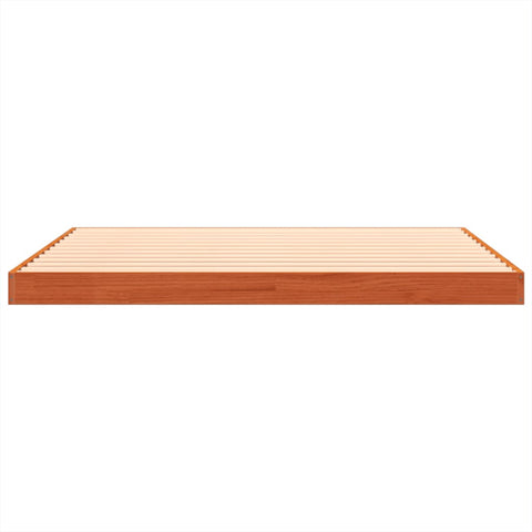 vidaXL Bed Frame without Mattress Wax Brown 135x190 cm Double Solid Wood Pine