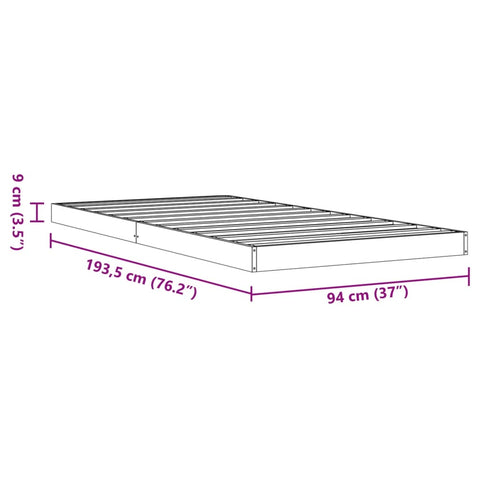 vidaXL Bed Frame without Mattress Wax Brown 90x190 cm Single Solid Wood Pine