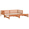 vidaXL Daybed with Trundle without Mattress Wax Brown 90x190 cm Single Solid Wood