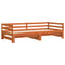 vidaXL Daybed with Trundle without Mattress Wax Brown 90x190 cm Single Solid Wood