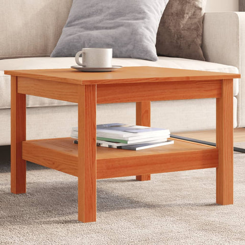vidaXL Coffee Table Wax Brown 55x55x40 cm Solid Wood Pine