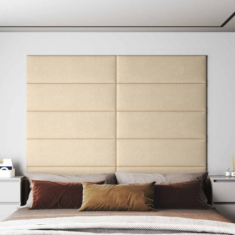 vidaXL Wall Headboard 12 pcs Cream 90 x 30 cm Fabric