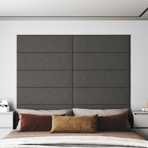 vidaXL Wall Headboard 12 pcs Dark Grey 90 x 30 cm Fabric