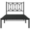 vidaXL Metal Bed Frame without Mattress with Headboard Black 75x190cm