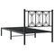 vidaXL Metal Bed Frame without Mattress with Headboard Black 75x190cm