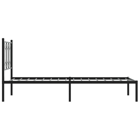 vidaXL Metal Bed Frame without Mattress with Headboard Black 80x200cm