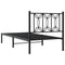 vidaXL Metal Bed Frame without Mattress with Headboard Black 80x200cm