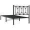 vidaXL Metal Bed Frame without Mattress with Headboard Black 90x190cm