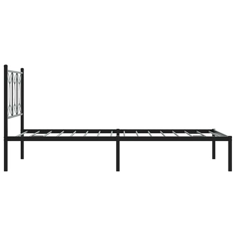 vidaXL Metal Bed Frame without Mattress with Headboard Black 107x203cm
