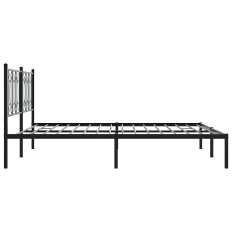 vidaXL Metal Bed Frame without Mattress with Headboard Black 180x200cm