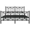 vidaXL Metal Bed Frame without Mattress with Footboard Black 135x190cm