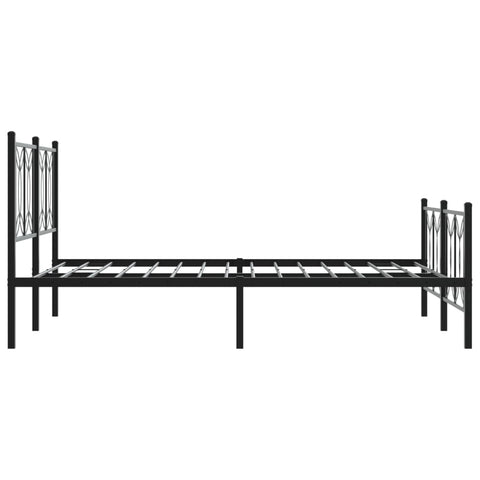 vidaXL Metal Bed Frame without Mattress with Footboard Black 135x190cm