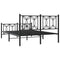 vidaXL Metal Bed Frame without Mattress with Footboard Black 135x190cm