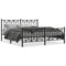 vidaXL Metal Bed Frame without Mattress with Footboard Black 180x200cm