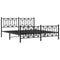 vidaXL Metal Bed Frame without Mattress with Footboard Black 180x200cm