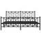 vidaXL Metal Bed Frame without Mattress with Footboard Black 180x200cm