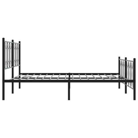 vidaXL Metal Bed Frame without Mattress with Footboard Black 180x200cm