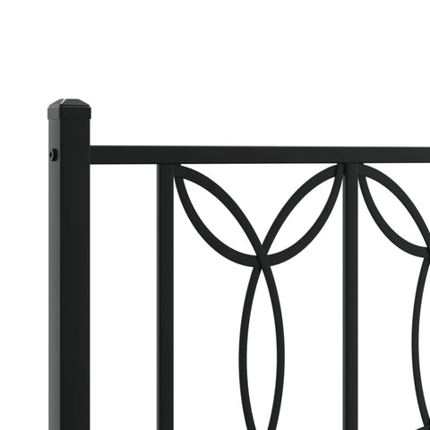 vidaXL Metal Bed Frame without Mattress with Footboard Black 180x200cm