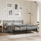 vidaXL Metal Bed Frame without Mattress with Footboard Black 180x200cm