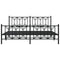 vidaXL Metal Bed Frame without Mattress with Footboard Black 183x213cm