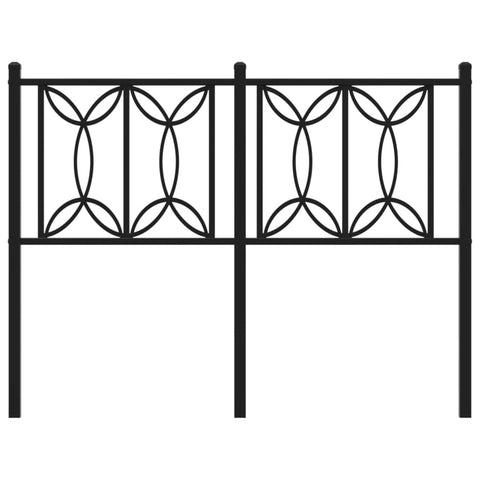 vidaXL Metal Headboard Black 120 cm