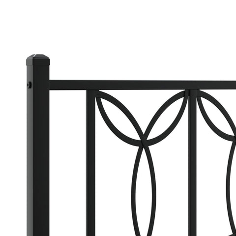 vidaXL Metal Headboard Black 120 cm