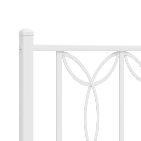 vidaXL Metal Bed Frame without Mattress with Headboard White 100x200cm