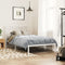 vidaXL Metal Bed Frame without Mattress with Headboard White 100x200cm