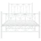 vidaXL Metal Bed Frame without Mattress with Footboard White 80x200cm