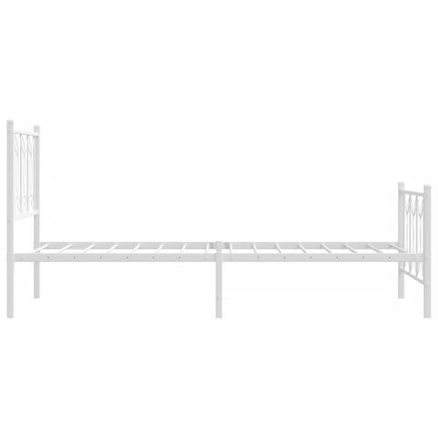 vidaXL Metal Bed Frame without Mattress with Footboard White 80x200cm