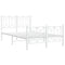 vidaXL Metal Bed Frame without Mattress with Footboard White 120x190cm