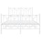 vidaXL Metal Bed Frame without Mattress with Footboard White 120x190cm