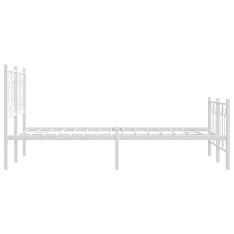 vidaXL Metal Bed Frame without Mattress with Footboard White 120x190cm