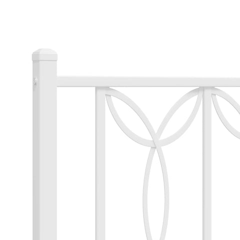 vidaXL Metal Bed Frame without Mattress with Footboard White 120x190cm