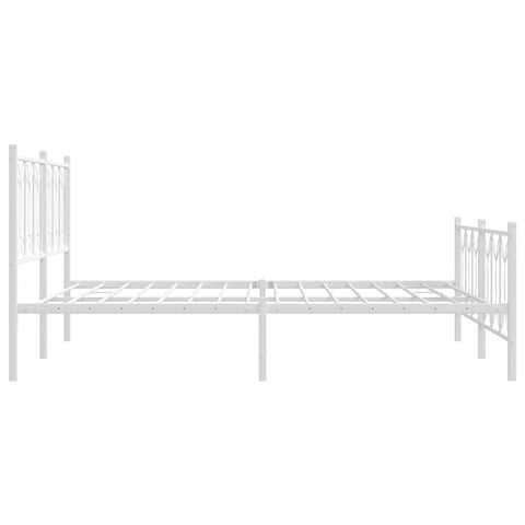 vidaXL Metal Bed Frame without Mattress with Footboard White 160x200cm