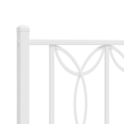 vidaXL Metal Bed Frame without Mattress with Footboard White 180x200cm