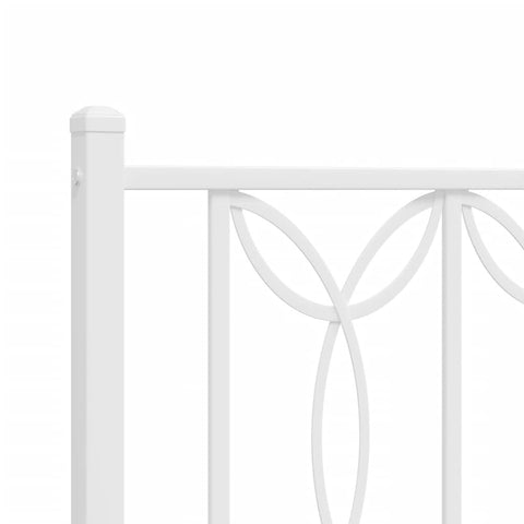 vidaXL Metal Bed Frame without Mattress with Footboard White 193x203cm