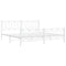 vidaXL Metal Bed Frame without Mattress with Footboard White 200x200cm