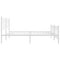 vidaXL Metal Bed Frame without Mattress with Footboard White 200x200cm