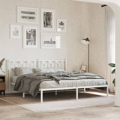 vidaXL Metal Headboard White 180 cm