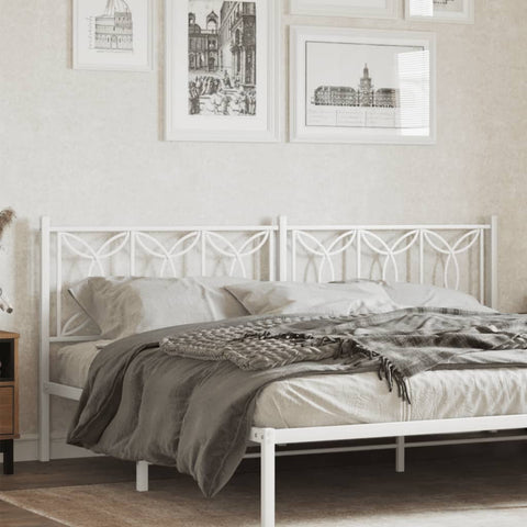 vidaXL Metal Headboard White 193 cm