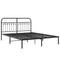 vidaXL Metal Bed Frame without Mattress with Headboard Black 150x200cm