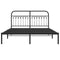 vidaXL Metal Bed Frame without Mattress with Headboard Black 150x200cm
