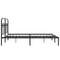 vidaXL Metal Bed Frame without Mattress with Headboard Black 150x200cm