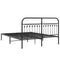 vidaXL Metal Bed Frame without Mattress with Headboard Black 150x200cm