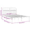 vidaXL Metal Bed Frame without Mattress with Headboard Black 150x200cm