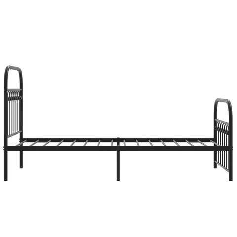 vidaXL Metal Bed Frame without Mattress with Footboard Black 75x190cm
